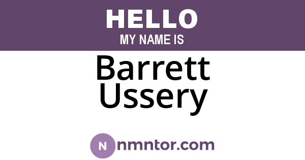 Barrett Ussery