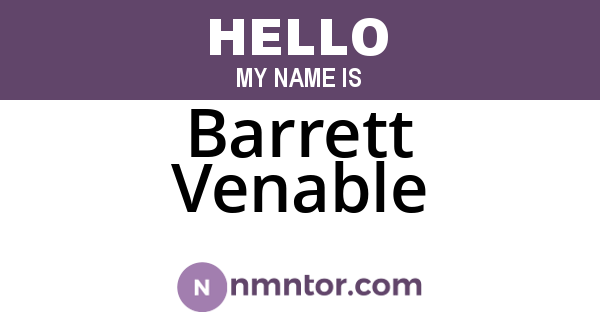 Barrett Venable