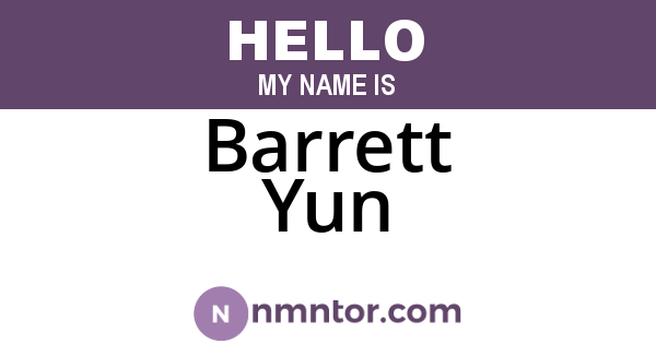 Barrett Yun