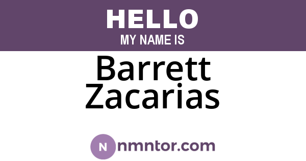 Barrett Zacarias