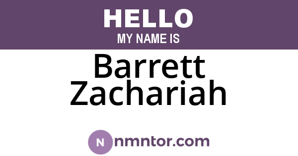 Barrett Zachariah