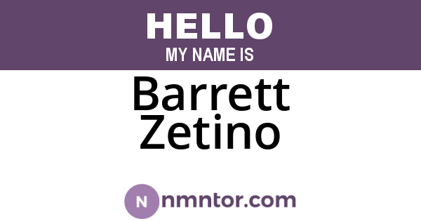 Barrett Zetino
