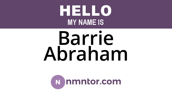 Barrie Abraham