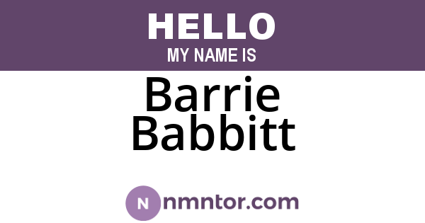 Barrie Babbitt