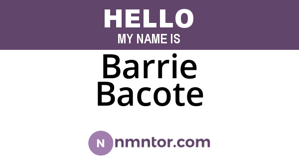 Barrie Bacote