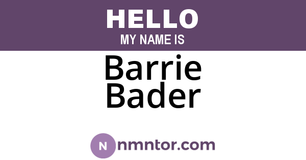 Barrie Bader