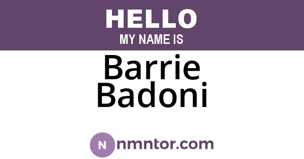 Barrie Badoni