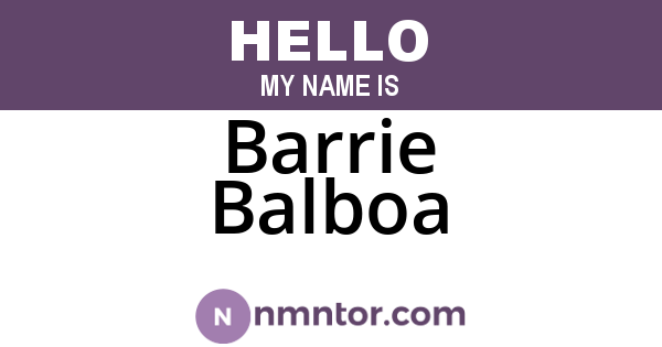 Barrie Balboa