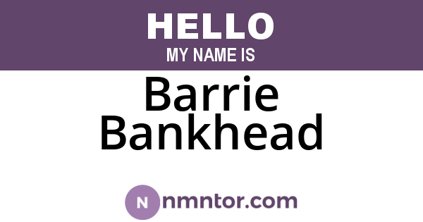 Barrie Bankhead