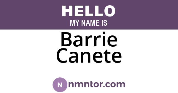 Barrie Canete
