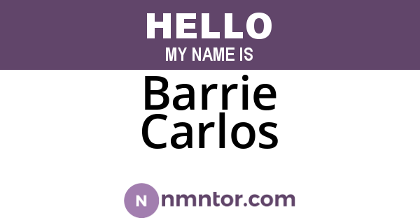 Barrie Carlos