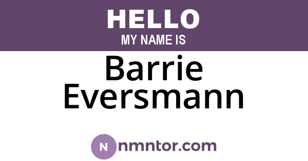 Barrie Eversmann