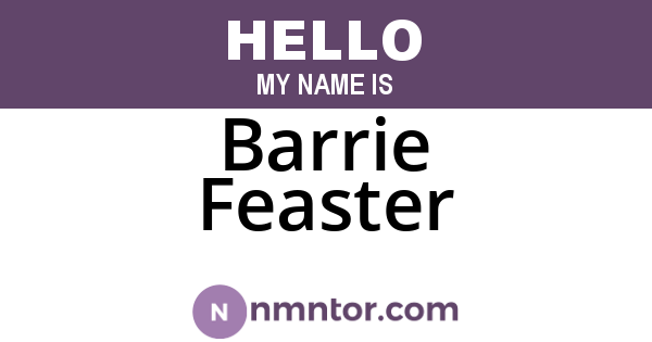 Barrie Feaster