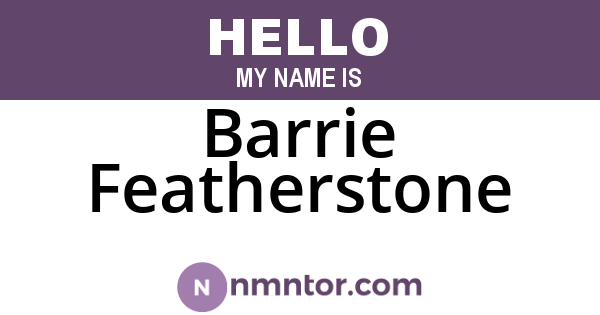 Barrie Featherstone