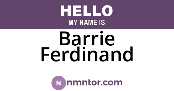 Barrie Ferdinand
