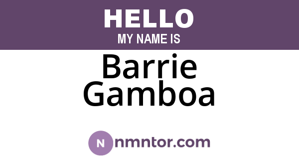 Barrie Gamboa