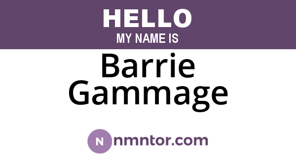 Barrie Gammage