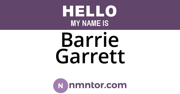 Barrie Garrett