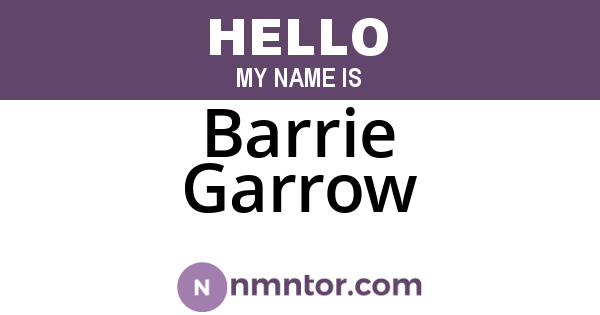 Barrie Garrow