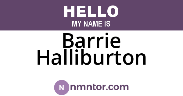 Barrie Halliburton