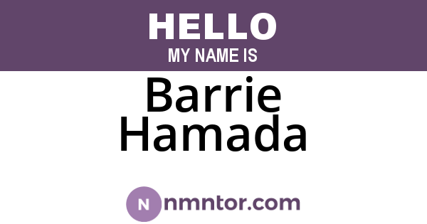 Barrie Hamada