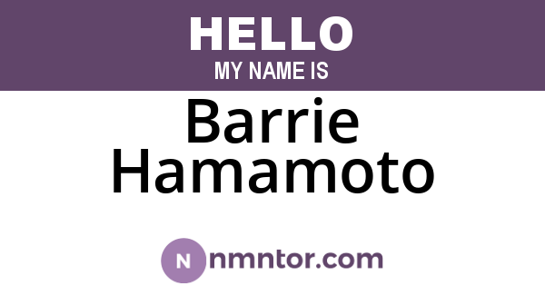 Barrie Hamamoto