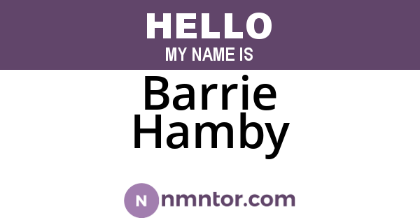 Barrie Hamby