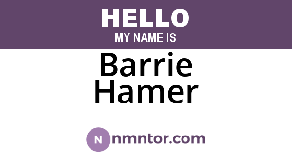 Barrie Hamer