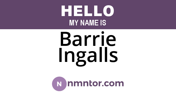 Barrie Ingalls