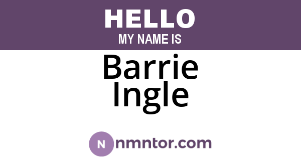 Barrie Ingle
