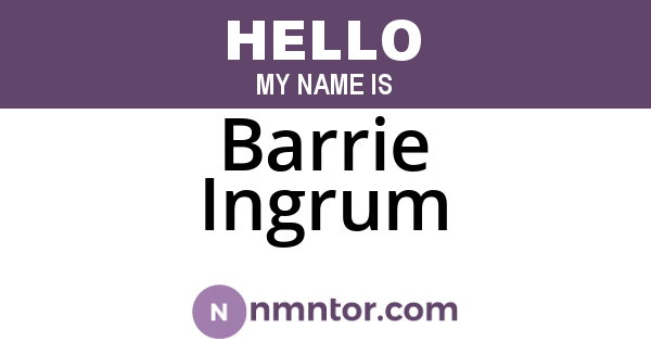 Barrie Ingrum