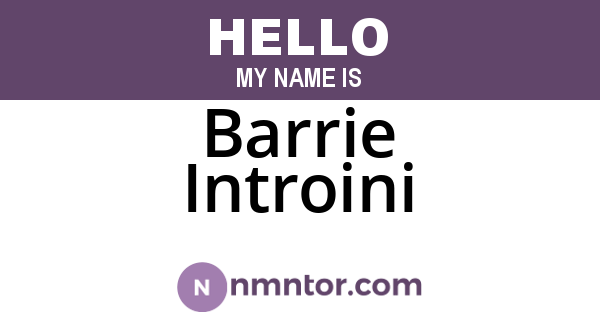 Barrie Introini