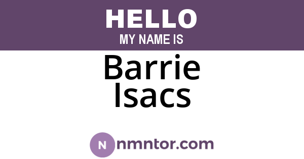 Barrie Isacs