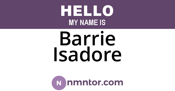 Barrie Isadore