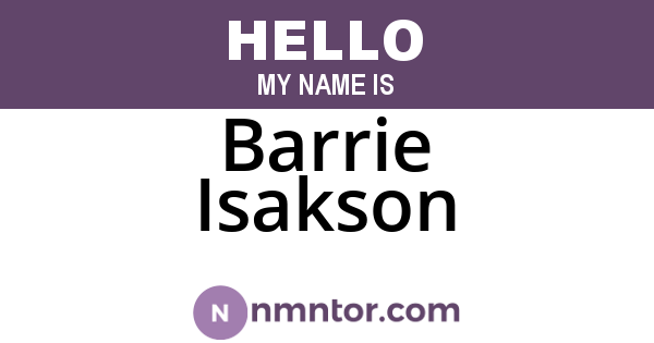 Barrie Isakson