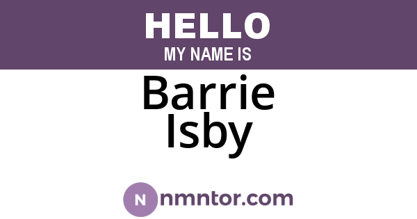 Barrie Isby