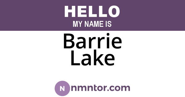 Barrie Lake
