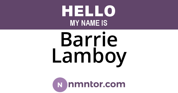 Barrie Lamboy