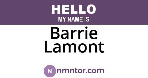 Barrie Lamont