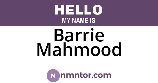 Barrie Mahmood