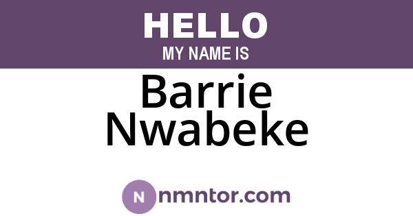 Barrie Nwabeke