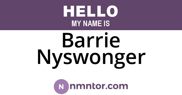 Barrie Nyswonger