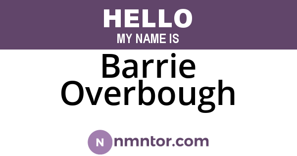 Barrie Overbough