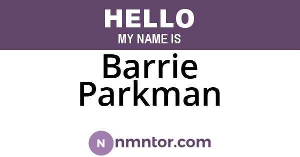 Barrie Parkman