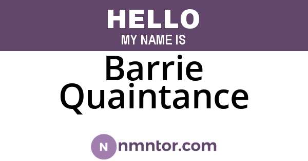 Barrie Quaintance