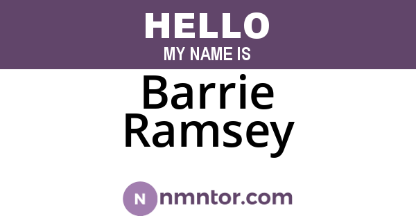 Barrie Ramsey