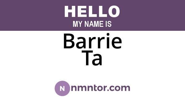 Barrie Ta