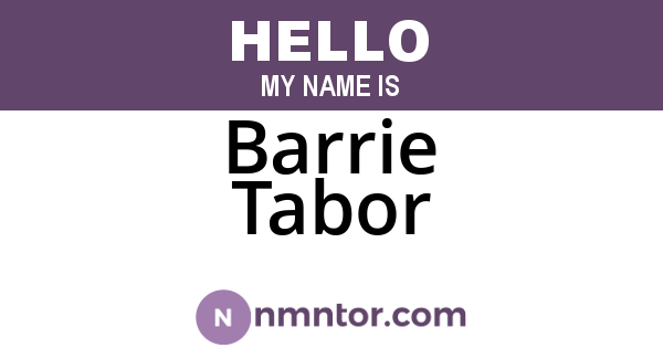 Barrie Tabor