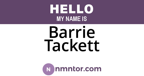 Barrie Tackett