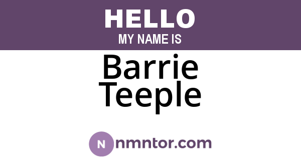 Barrie Teeple